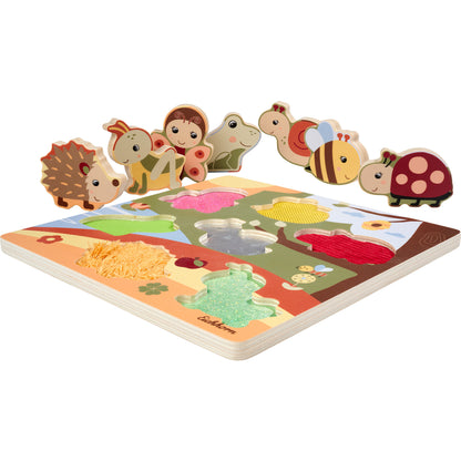 Puzzle Sensorial Eichhorn Bee Happy com Tecidos