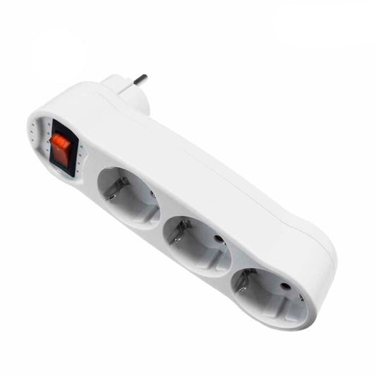 Adaptador triplo 2p+e, 16a 250v~ com interruptor luminoso, entrada frontal, branco (retrÃ¡cido) (embalado em pelÃ­cula)_0