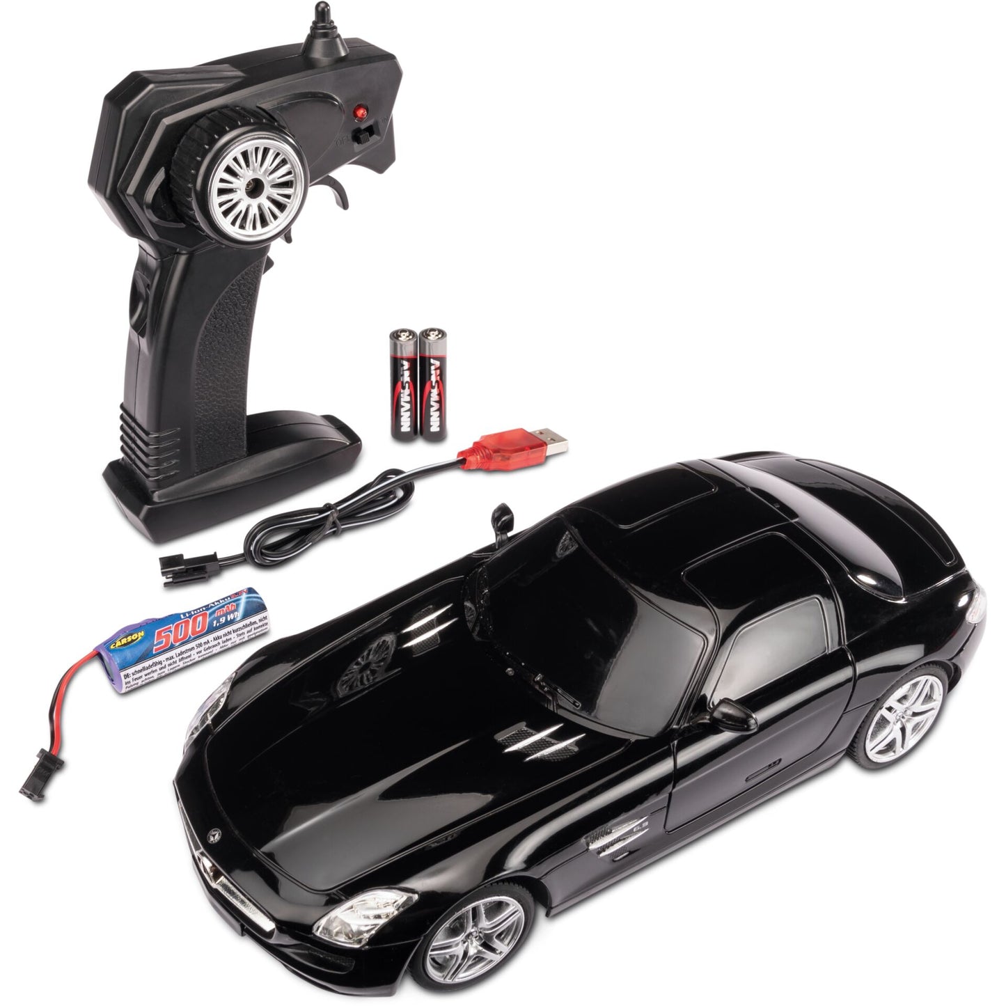 Carro RC Mercedes-Benz SLS AMG 1:24 2.4GHz RTR Preto