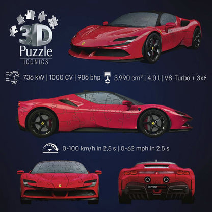 Puzzle 3D Ravensburger Iconics Ferrari SF90 Stradale 163 Peças