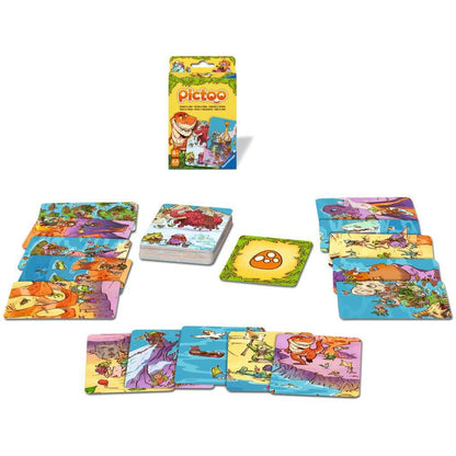 Jogo de Cartas Ravensburger Pictoo Dino World 2-6 Jogadores 4+