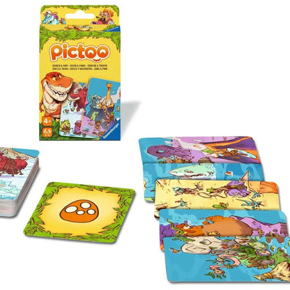 Jogo de Cartas Ravensburger Pictoo Dino World 2-6 Jogadores 4+