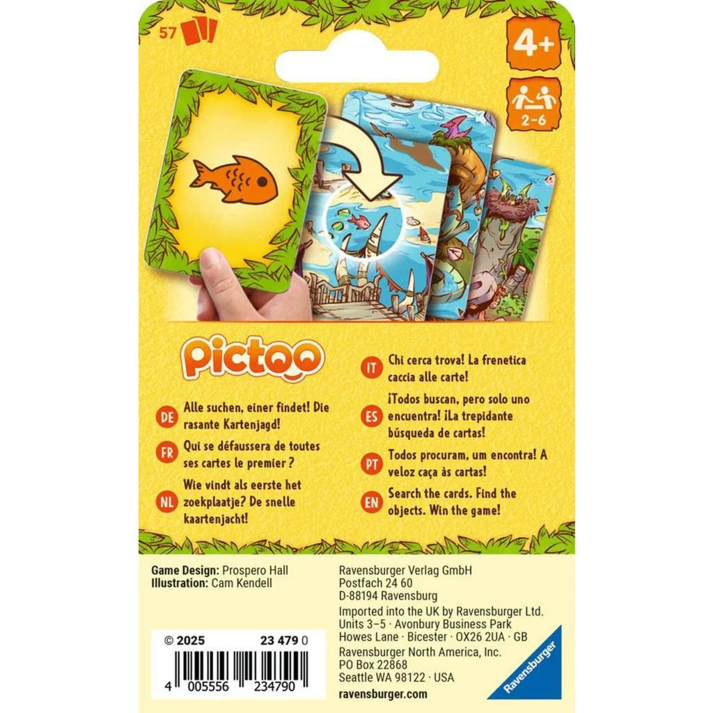 Jogo de Cartas Ravensburger Pictoo Dino World 2-6 Jogadores 4+