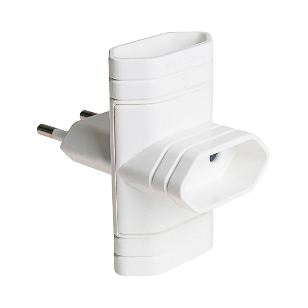 Ficha tripla 10a 250v 4mm 2300w branca solera 6009_0