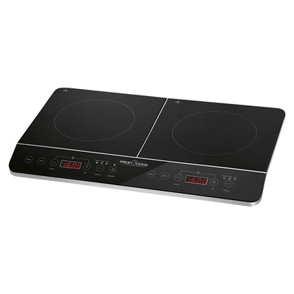 Placa de Indução Proficook DKI 1067 dupla portátil c/ 10 níveis de temperatura 3500 W Preta