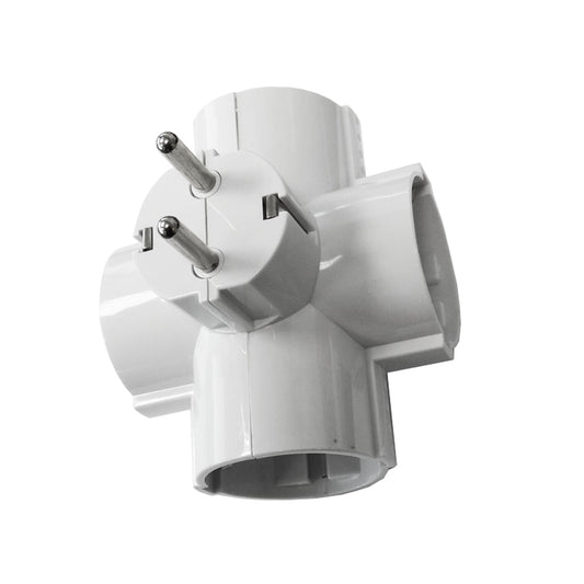 Adaptador cu druple 2p+e, 16a 250v~ entrada lateral, branco (retrÃ¡tido) (embalado em pelÃ­cula)_0