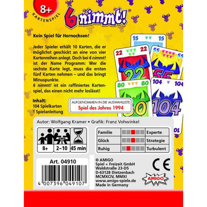 Jogo de Cartas 6 Nimmt! (Take 5) Edição Alemã