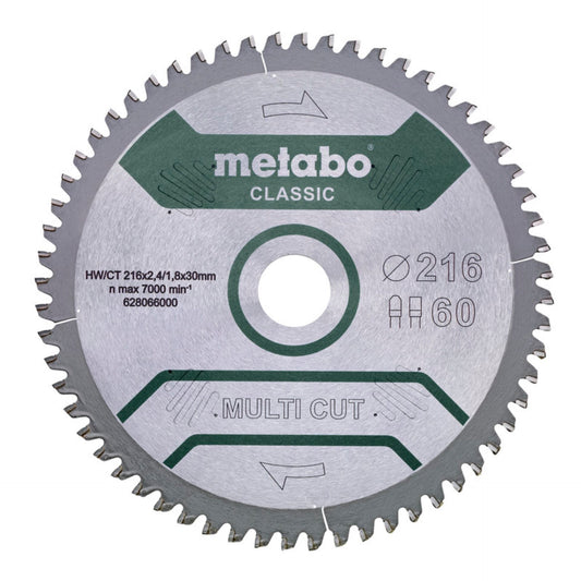 Disco Serra Circular Metabo MultiCutClassic 216x30mm 60D