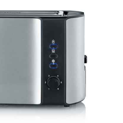 Torradeira Severin AT 2590 Long Slot de 1400 W com 2 Fendas Longas em Inox