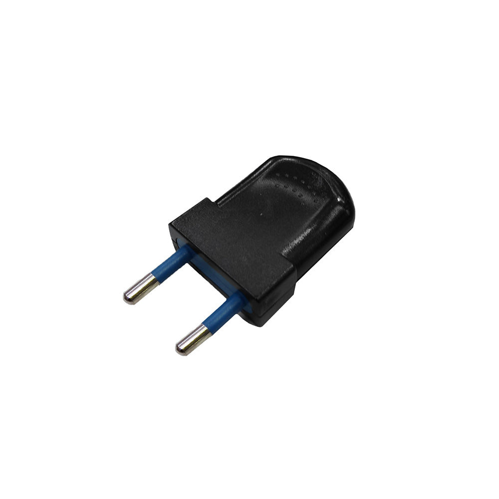 Pack 2 unidades ficha europeia preta bipolar 10a 4mm 250v_0