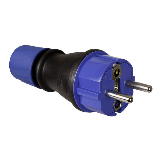 Ficha tipo f de borracha 4,8mm 16a 250v t/tl ip54 preto com passa-cabos. solera 706t_0
