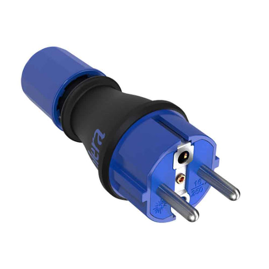Ficha 2p+t, 16a,250v espigÃ£o de Ã¸4,8mm. material borracha preta termoplÃ¡stica 706tk solera_0