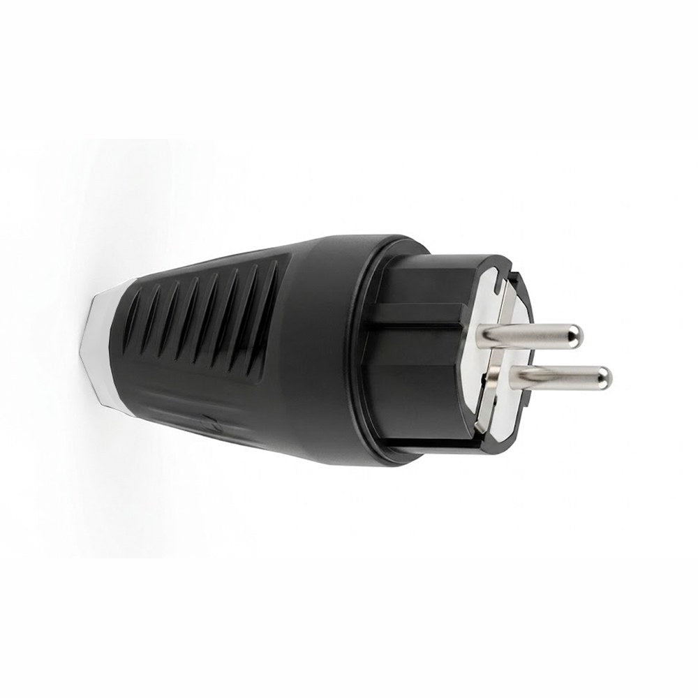 Ficha de borracha, schuko 2p+t, 16a 250v~, saÃ­da reta, ip54, preta, retractilada_0