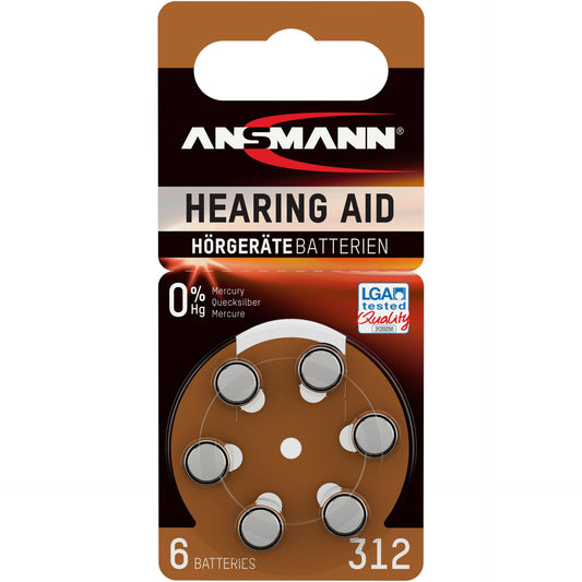 Pilhas para Aparelhos Auditivos PR41 Ansmann 1x6 Zinc-Air 312_0