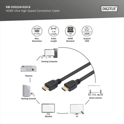 Cabo HDMI 2.1 Digitus Ultra High Speed 8K 1m