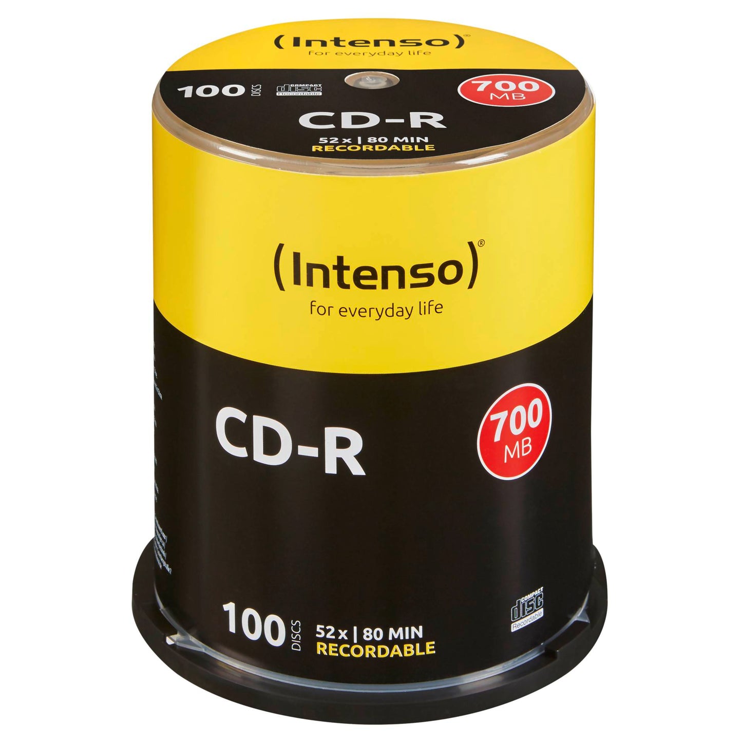 CD-R 80 / 700MB 52x Speed Pack 100 uni. Intenso