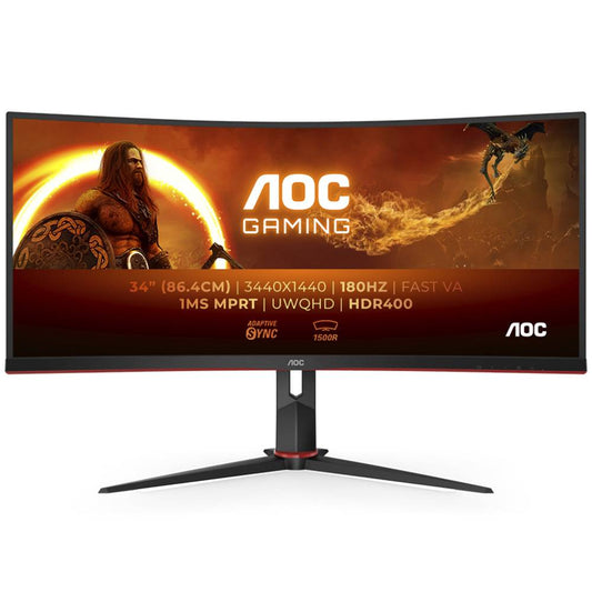 Monitor Curvo AOC Gaming CU34G2XP/BK 34″ UWQHD 180 Hz FreeSync / VESA Adaptive Sync