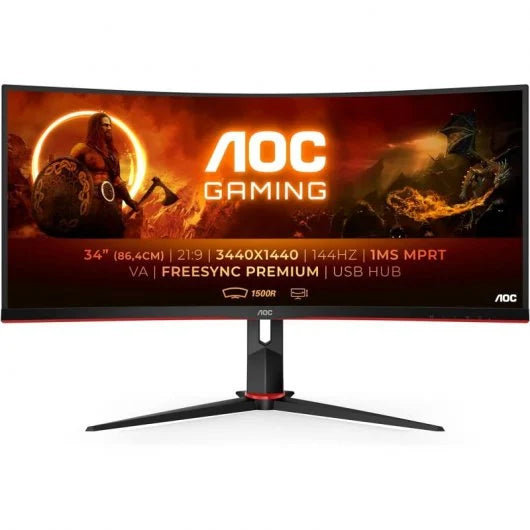 Monitor AOC CU34G2X/BK 34" UltraWide Curvo / Preto