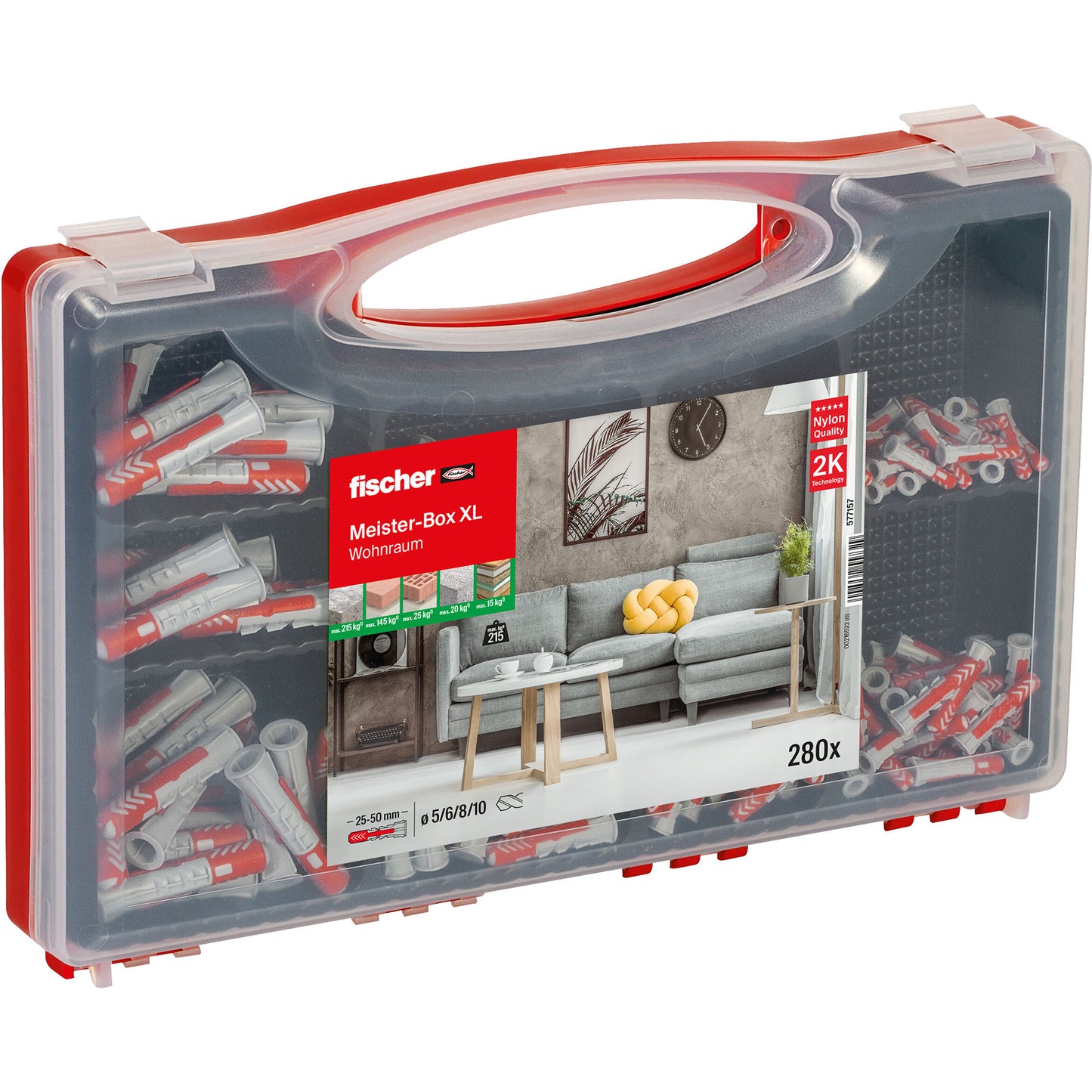 Buchas Fischer Meister-Box XL DuoPower 280 Peças