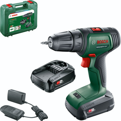 Berbequim Aparafusador Bosch UniversalDrill 18V com 2 Baterias 1,5 Ah, Carregador e Mala