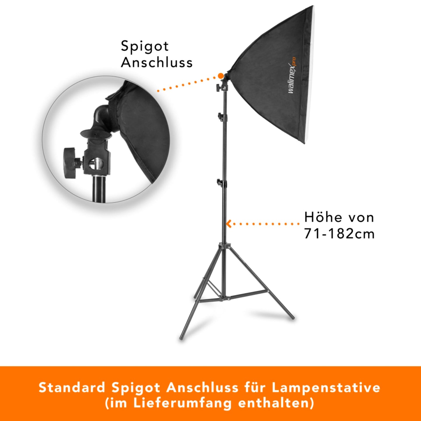 Softbox WALIMEX Pro LED 60W 40x60cm Bi color Kit 2