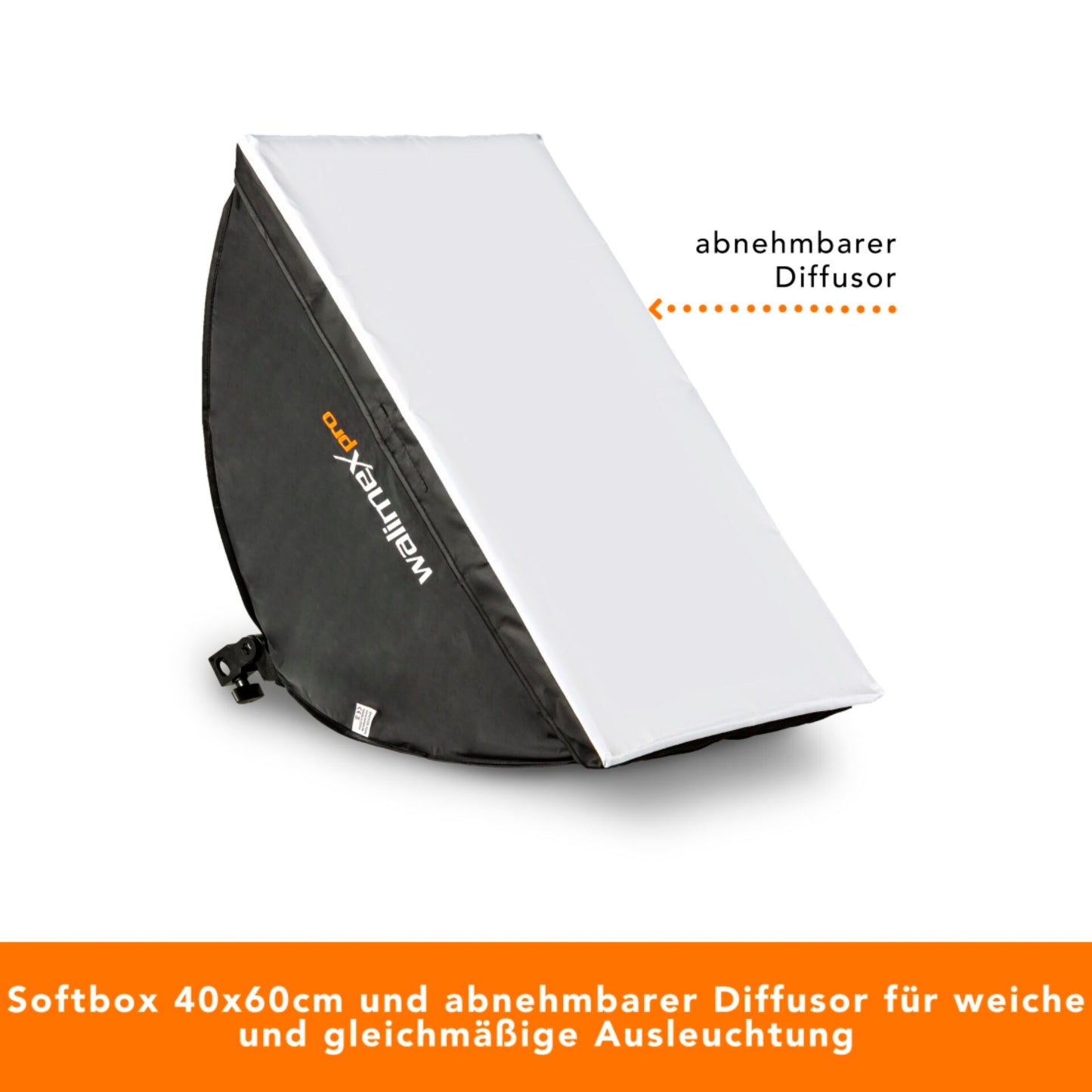Softbox WALIMEX Pro LED 60W 40x60cm Bi color Kit 2