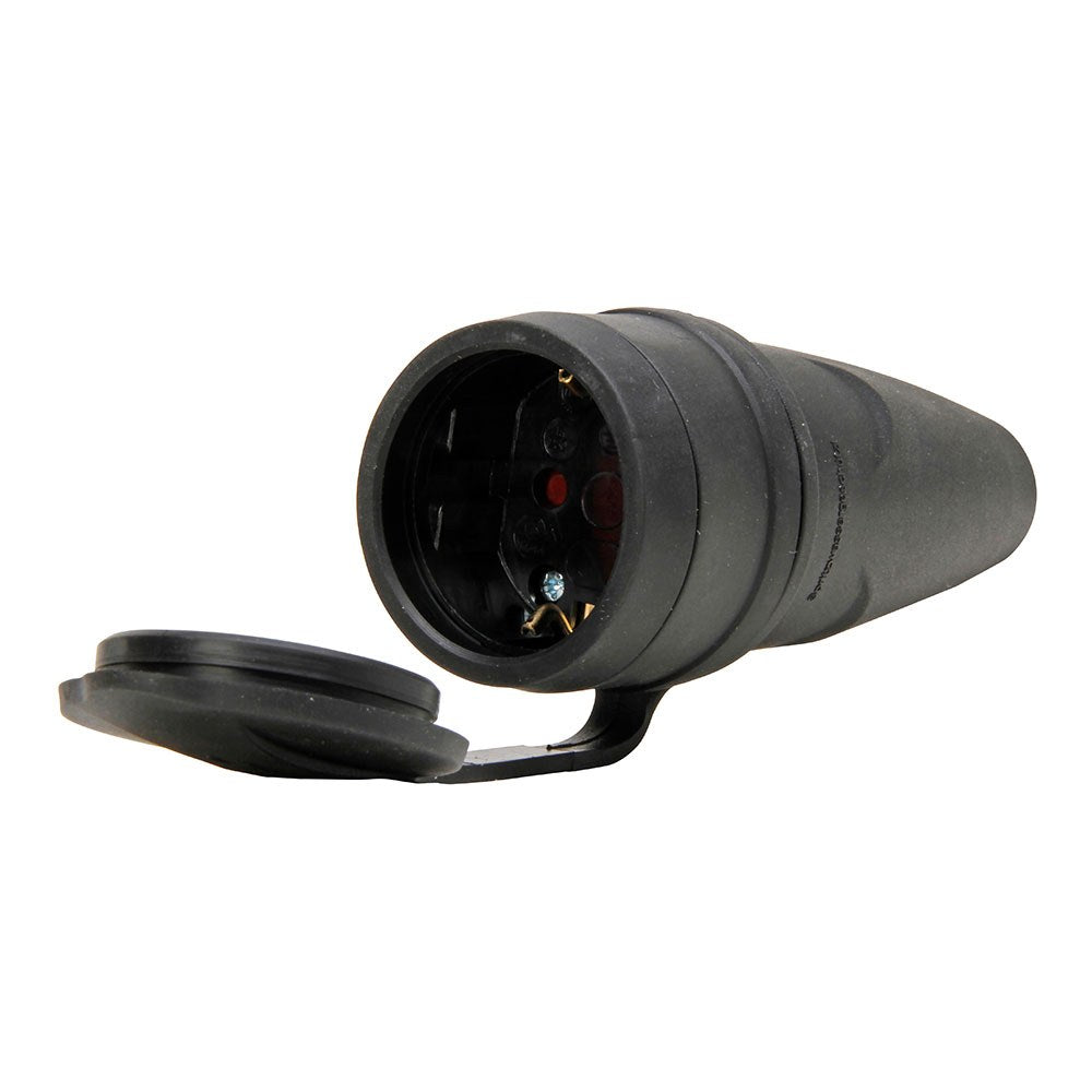 Ficha fÃªmea bipolar com t/t e tampa 16a 250 v, ip20, preta, mÃ¡x. 3 x 1,5 mmÂ²_0