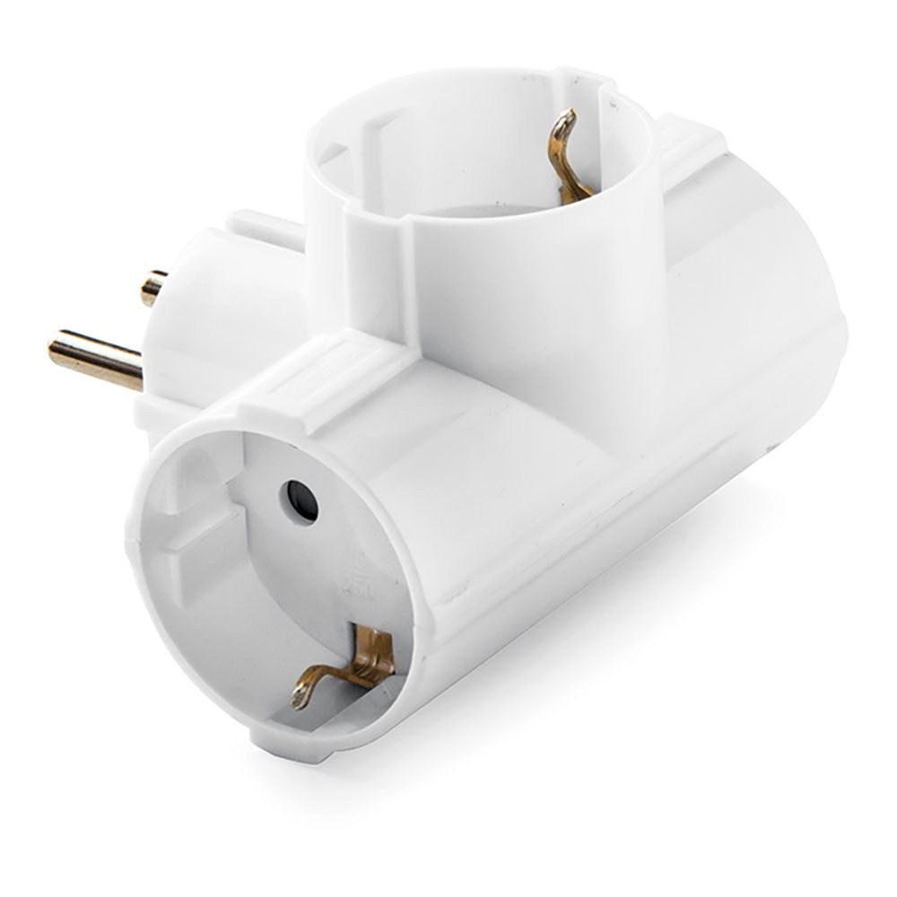 Adaptador triplo schuko 2p+t, 16a 250 v, branco, retractilado_0