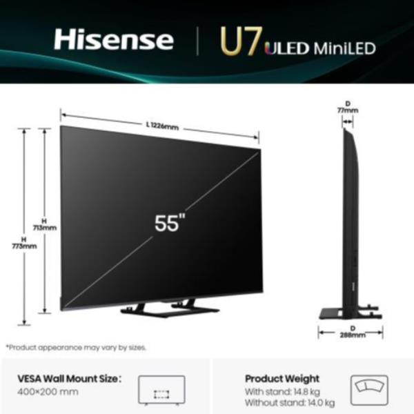TV HISENSE 50" 4K UHD Smart VIDAA / Preto / 144Hz / 50U79Q_0