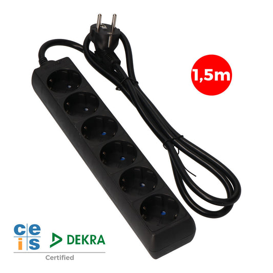 Extensor com 6 tomadas 2p+e, 16a 250v~ 1,5 m cabo h05vv-f 3g1,5mmÂ² preto_0