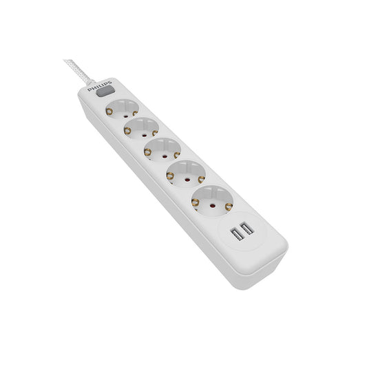 Armadura 5 tomadas + 2 entradas usb de 2,4a spn3052wa/10 philips_0