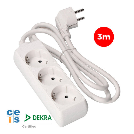 Cabo de extensÃ£o com 3 tomadas 2p+t, 16 a 250 v cabo h05vv-f 3g 3 m_0