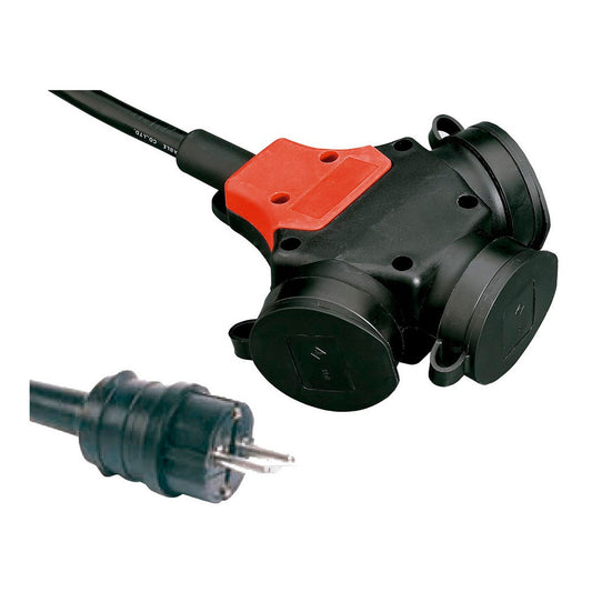 Adaptador mÃºltiplo schuko borracha ip44 2p+t 16 a 250 v~ 10 m cabo 3g2,5 mmÂ² preto_0