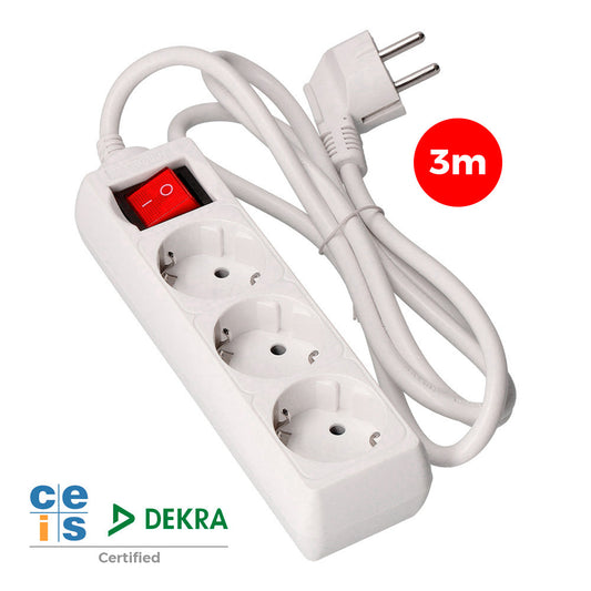 Extensor com 3 tomadas 2p+e, 16a 250v~ com interruptor luminoso, cabo 3 m h05vv-f 3g1,5mmÂ² branco_0