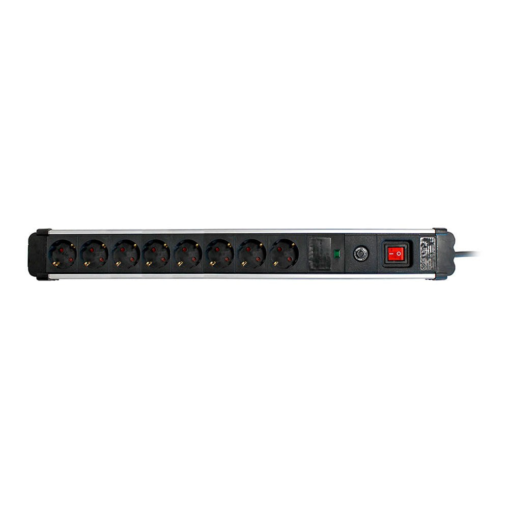 Base mÃºltipla, 8 tomadas, schuko 2p+t, 16 a 250 v~, 1,5 m cabo, com interruptor e prot. sobretensÃµes, alumÃ­nio_0