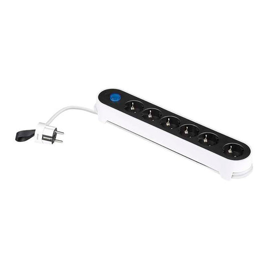 Base mÃºltipla, 6 tomadas, schuko 2p+t, 16 a 250 v~, 1,4 m cabo, com interruptor de pÃ©, bicolor, blister_0