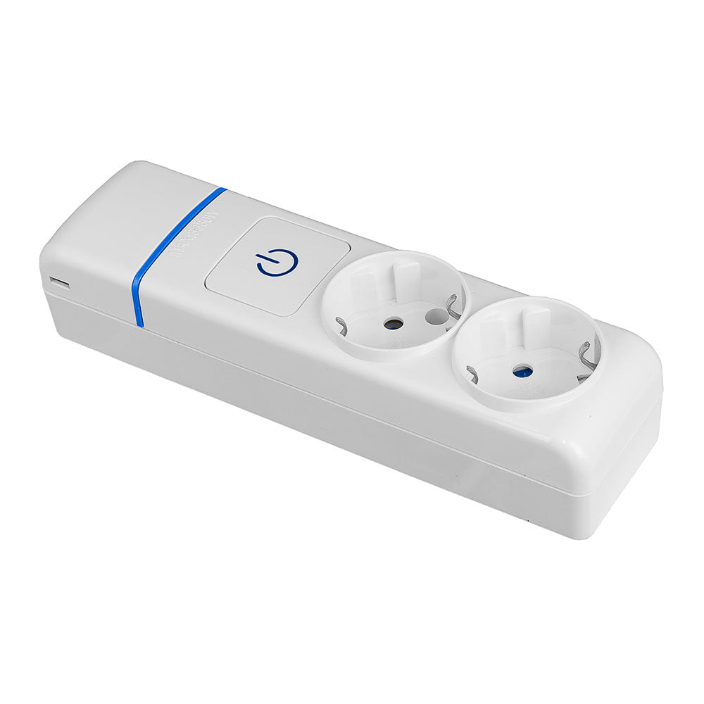 ExtensÃ£o com 2 tomadas 2p+t, 16a 250v com interruptor luminoso_0