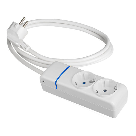 Cabo de extensÃ£o com 2 tomadas 2p+t, 16 a 250 v, cabo h05vv-f 3g, 1,5 m_0