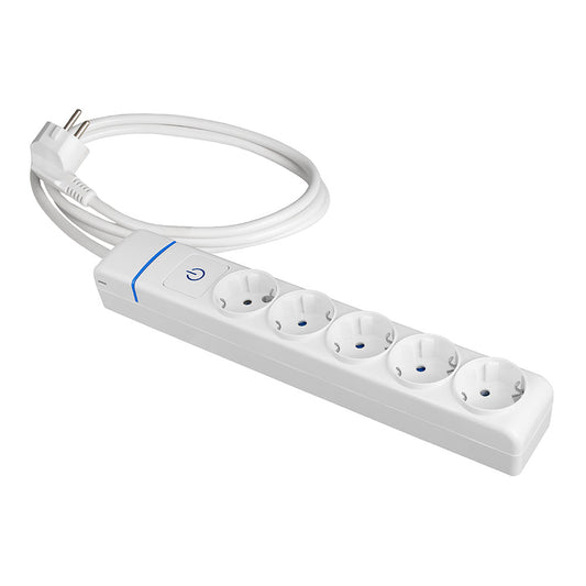 Cabo de extensÃ£o com 5 tomadas 2p+t, 16a 250v com interruptor iluminado, cabo de 1,5 m_0