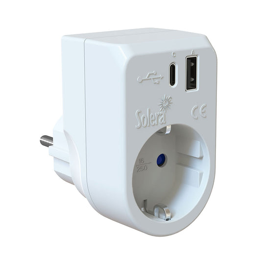 Adaptador 2p+t, 16a 250v. +usb a+usbc 3a 5vdc. 860usbac solera_0