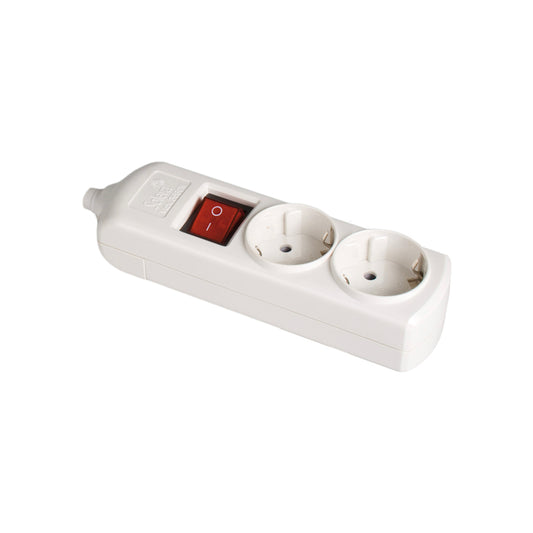Tomada de superfÃ­cie bipolar com 2 tomadas com t/tl 10/16a 250v cor branco + interruptor luminoso_0