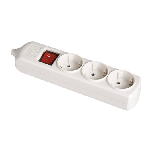 Tomada de superfÃ­cie bipolar com 3 tomadas com t/tl 10/16a 250v cor branco + interruptor luminoso_0