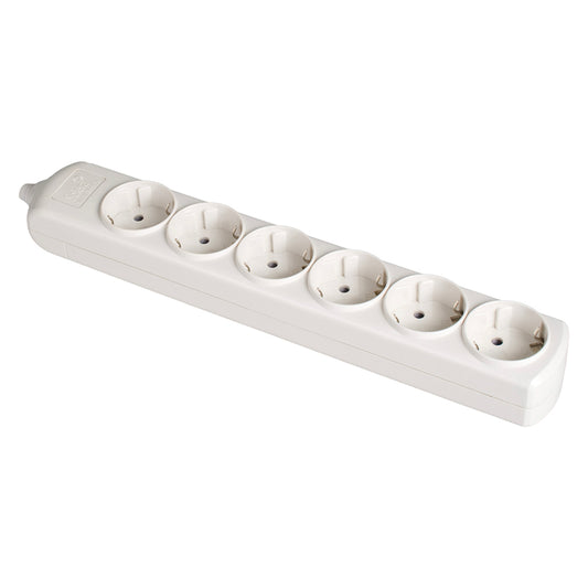 Tomada de superfÃ­cie bipolar com 6 tomadas t/tl 10/16a 250v cor branco_0