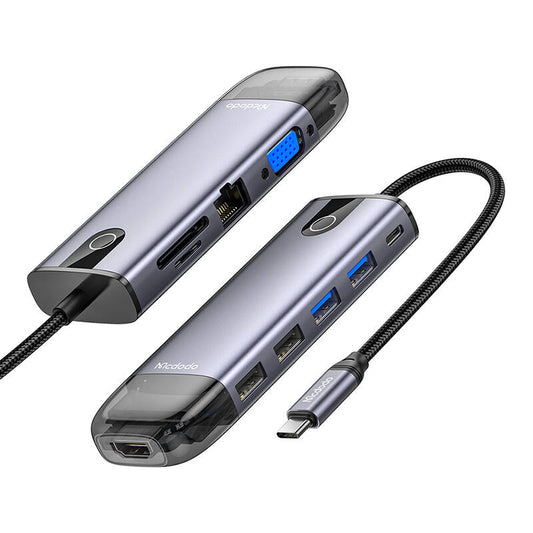 Mcdodo HU-7740 6w1 USB-C Hub (USB-C, HDMI, USB3.0*2, SD, TF)_0