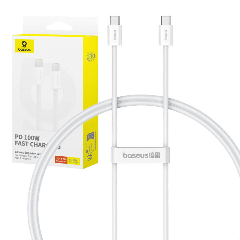 Kabel szybkiego ładowania USB-C do USB-C Baseus Superior 2 100W 1m (biały)_8