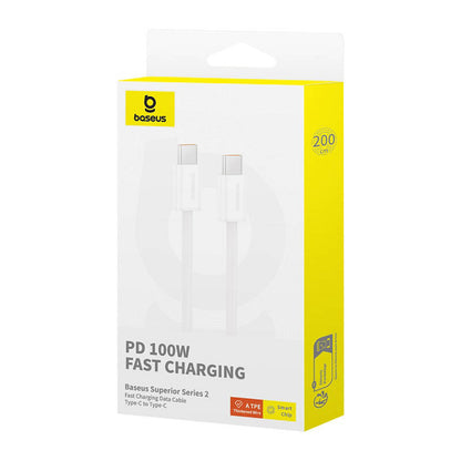 Kabel szybkiego ładowania USB-C do USB-C Baseus Superior 2 100W 2m (biały)_6