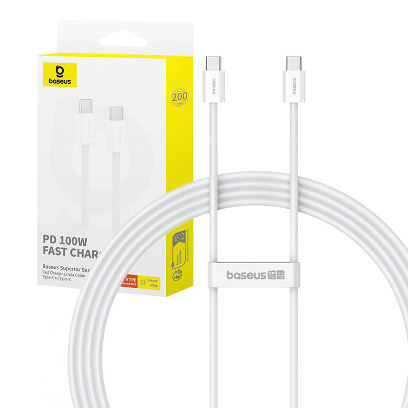 Kabel szybkiego ładowania USB-C do USB-C Baseus Superior 2 100W 2m (biały)_8