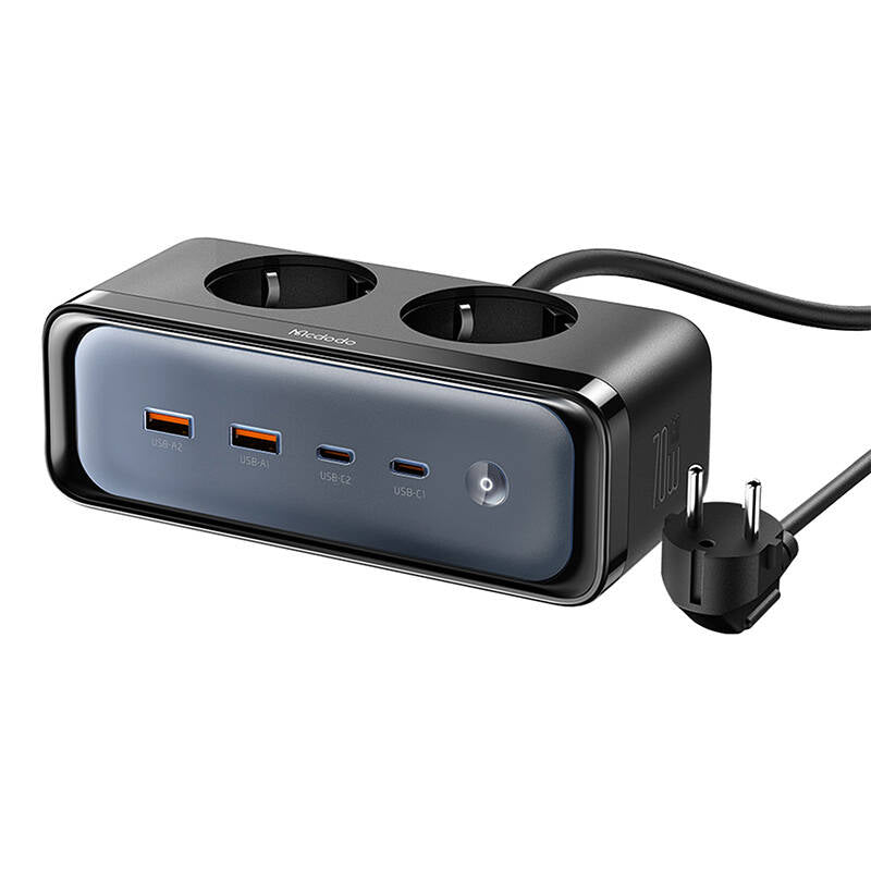 Power strip with 2 outlets 6in1, 2x USB-C, 2x USB-A Mcdodo CH-4610, EU (black)_0