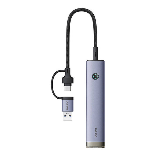 Hub 4in1 Baseus UltraJoy USB-A&USB-C to 3xUSB3.0+USB-C+RJ45 (grey)_0
