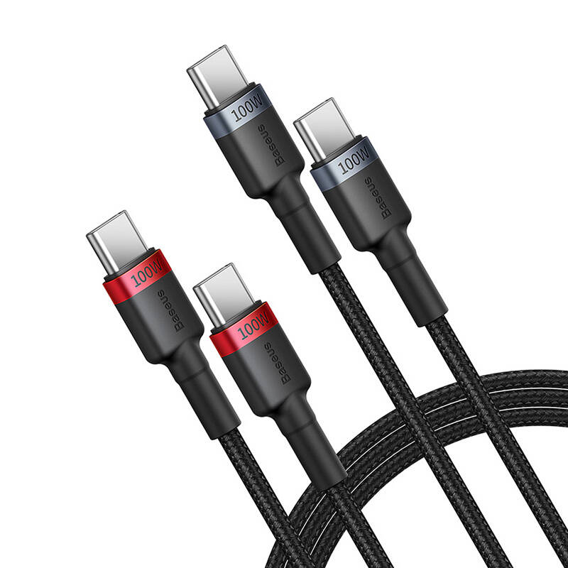 Baseus Cafule USB-C / USB-C cable 100W 1 m - red-black and black-gray (2 pcs.)_3
